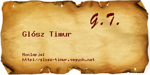 Glósz Timur névjegykártya